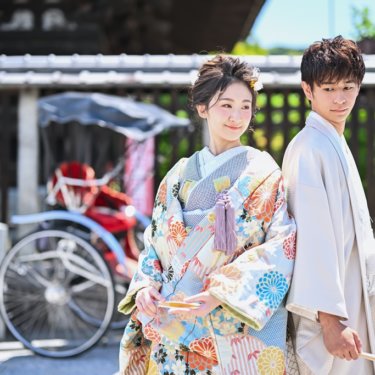 人力車が京都の街を表している写真