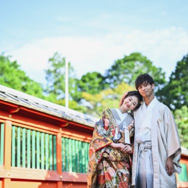 可愛らしい新郎新婦の和装前撮り