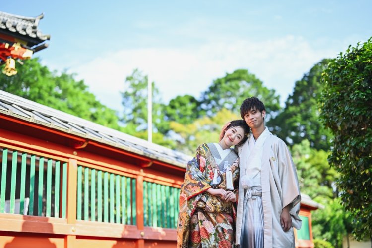 可愛らしい新郎新婦の和装前撮り