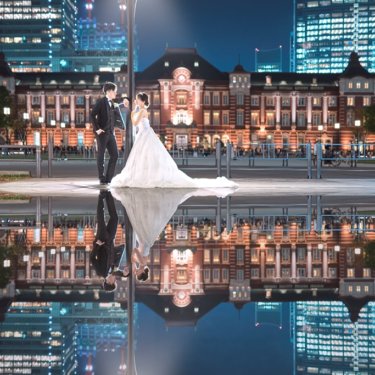 東京駅のリフレクションフォト