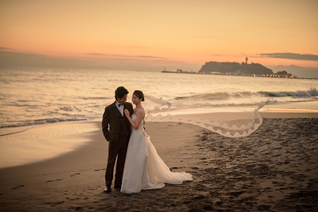 七里ガ浜で前撮り撮影