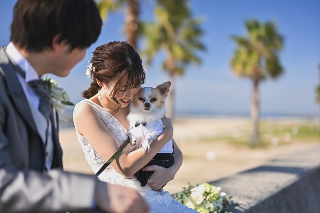 愛犬と撮ったウェディングフォト