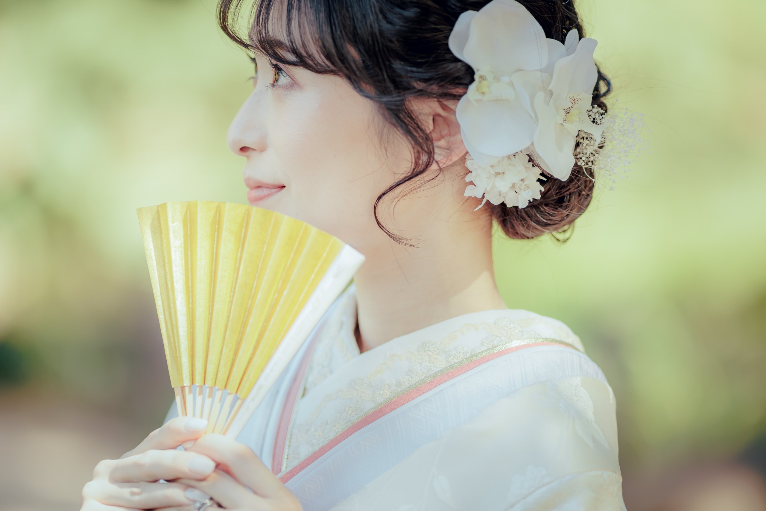 扇子持った花嫁
