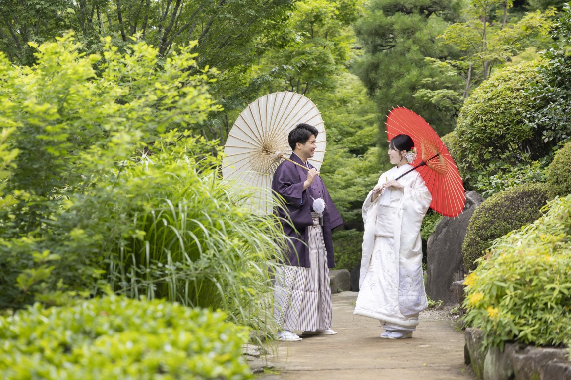 和装前撮りだからこそ残せた、目白庭園で過ごす特別な一日